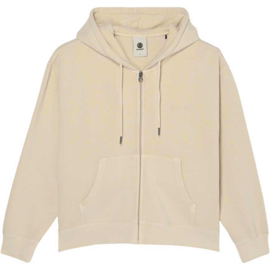 2026 Element Womens Lowcase Pigment Zip Thru Hood ELJFT00135 - Oat Milk